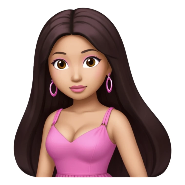 Nicki Minaj with long dark brown hair sticker