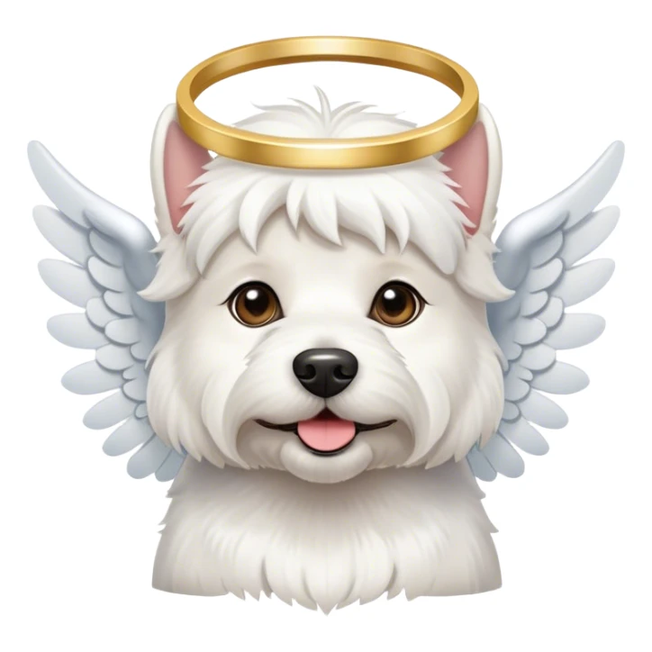 Angel dog white terrier sticker