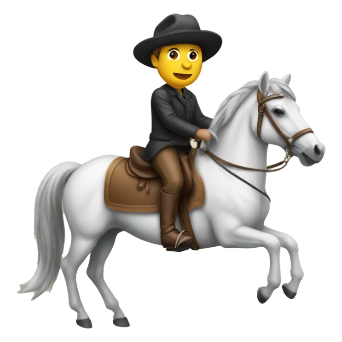 1 peson with hat riding a horse sticker