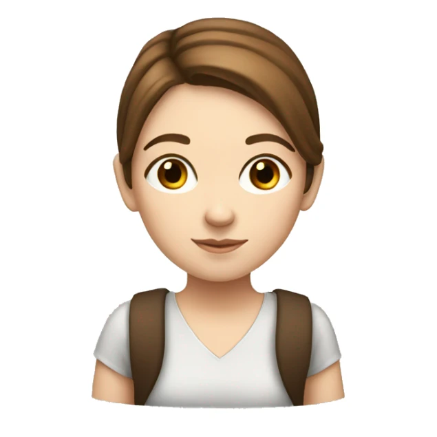 a white girl with brown hair studying sticker