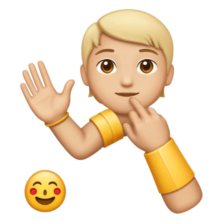 Please make an emoji where the wearer marks O or X with his arm. sticker