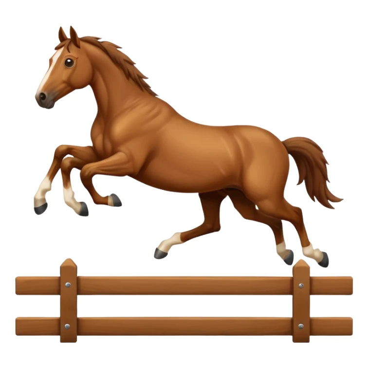 a horse jumping over the fence sticker