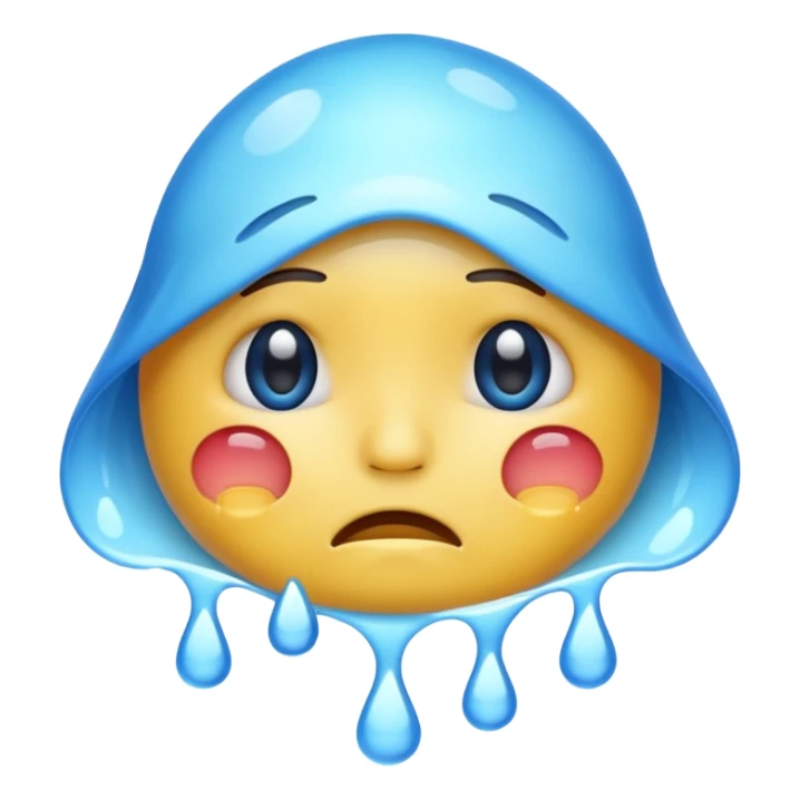El emoji de llorar tragándose sus lágrimas  sticker
