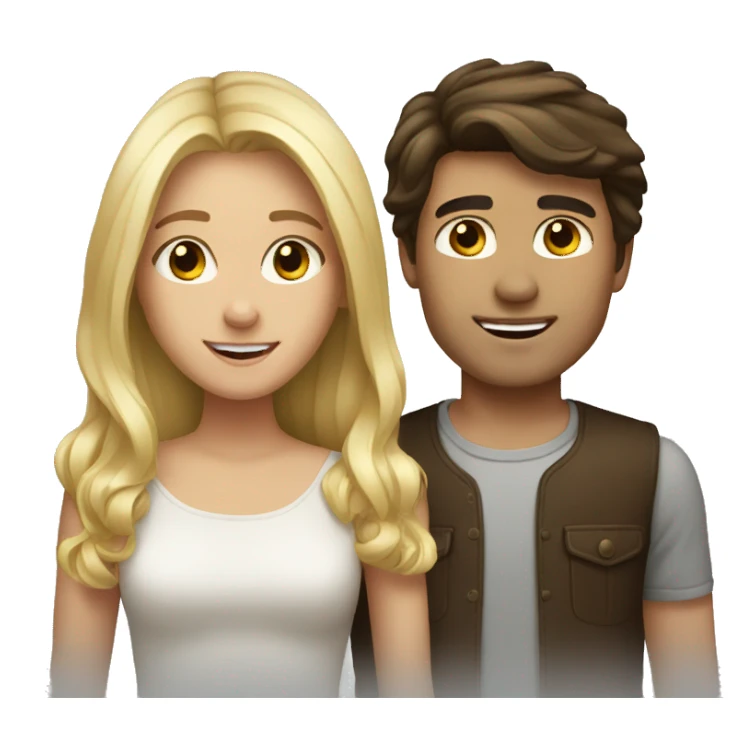 Brunette girl and blond guy  sticker