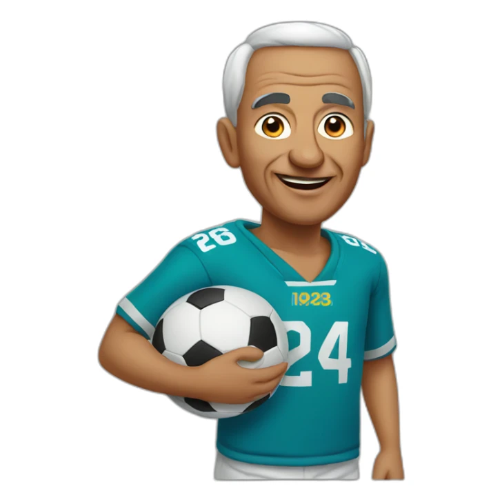 Old moroccan men with Football jersey sticker