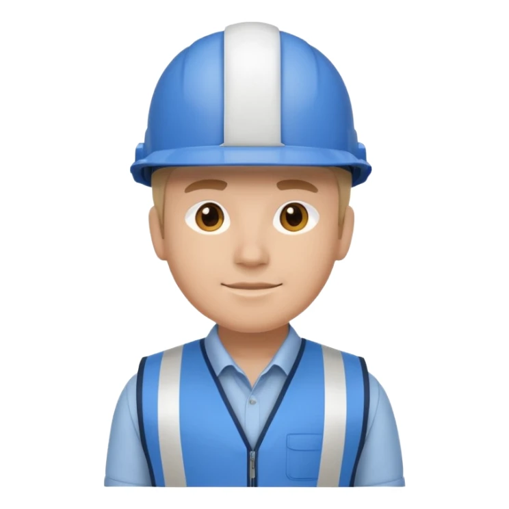 Un ingeniero Casco color blanco chaleco azul con franja blanca sticker