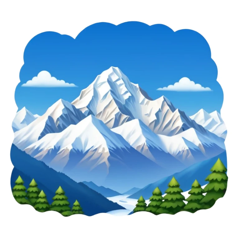 Make an emoji of Kanchenjunga mountain, with background transparent sticker