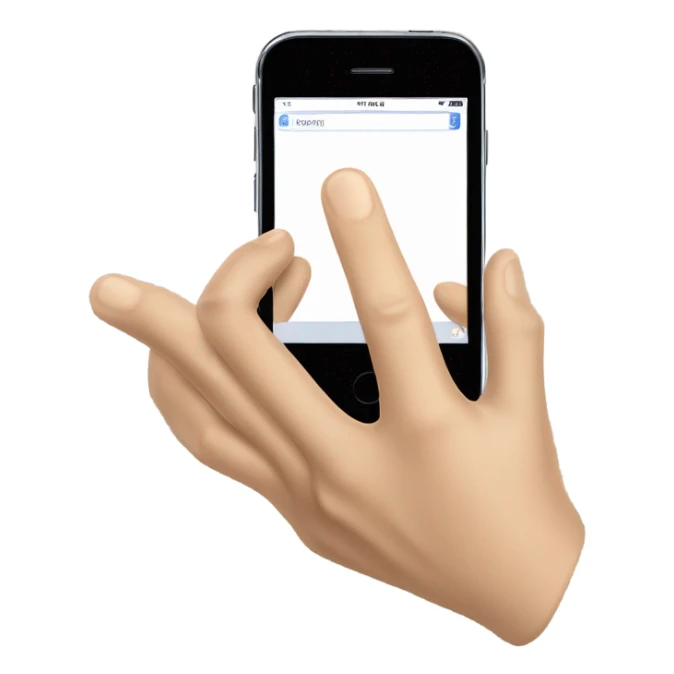 waving hand coming out of mobile screen sticker
