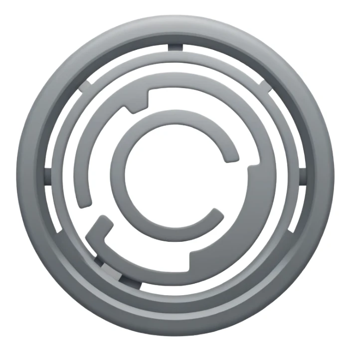 flat minimalist icon of a circle made of Crenels sticker