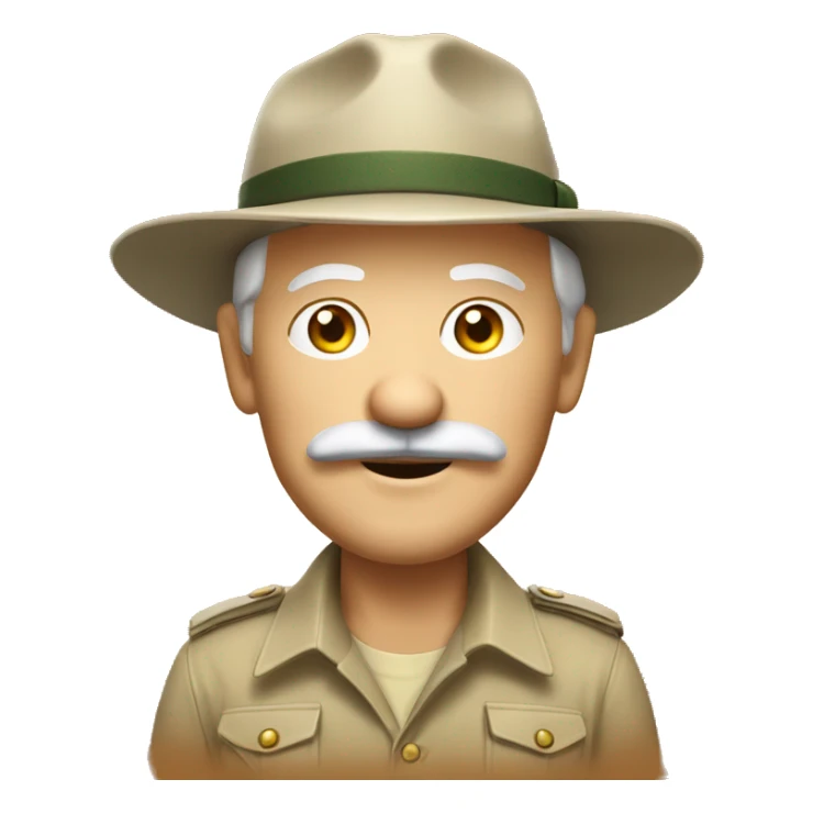Old White South African safari guide with moustache with pants sticker