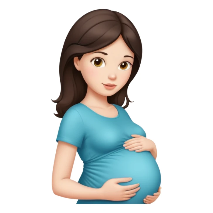 Beautiful brunette pregnant woman with baby bump sticker
