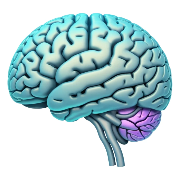 A hologram of a human brain sticker