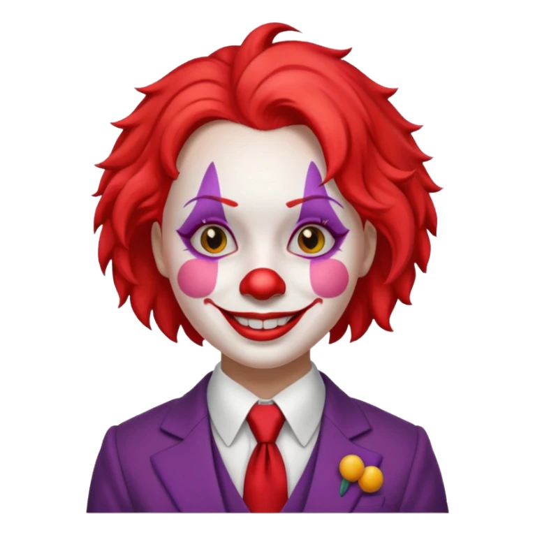 female Clown with a tie and suit sticker
