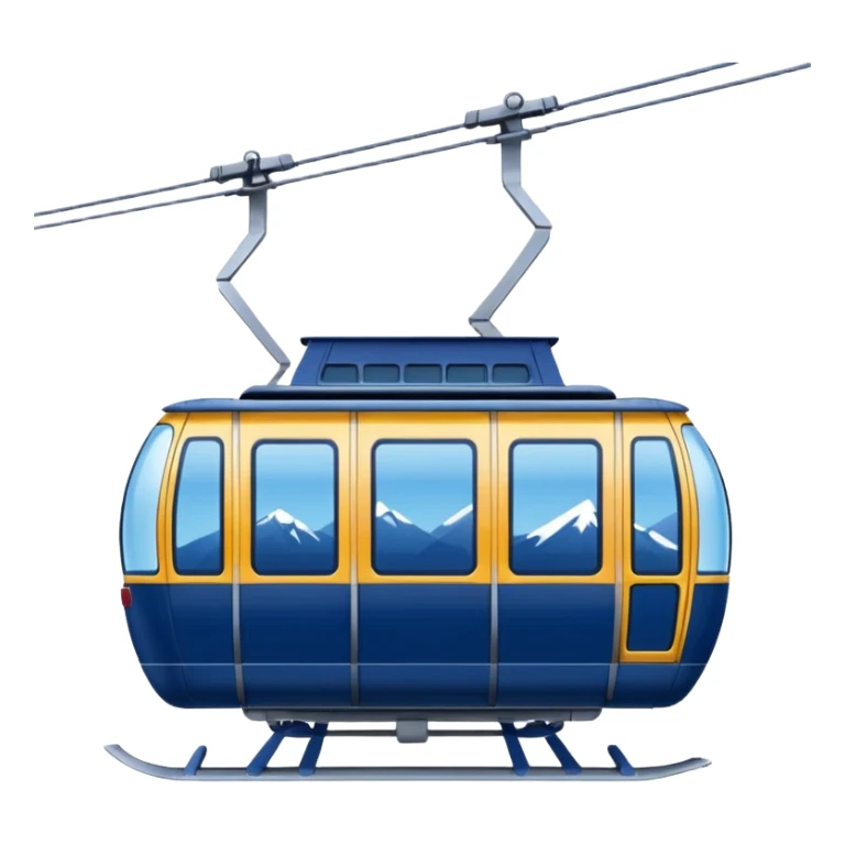 create a cablecar emoji in winter. make it navy dark blue. no yellow. and add the words in white: Lenk  sticker
