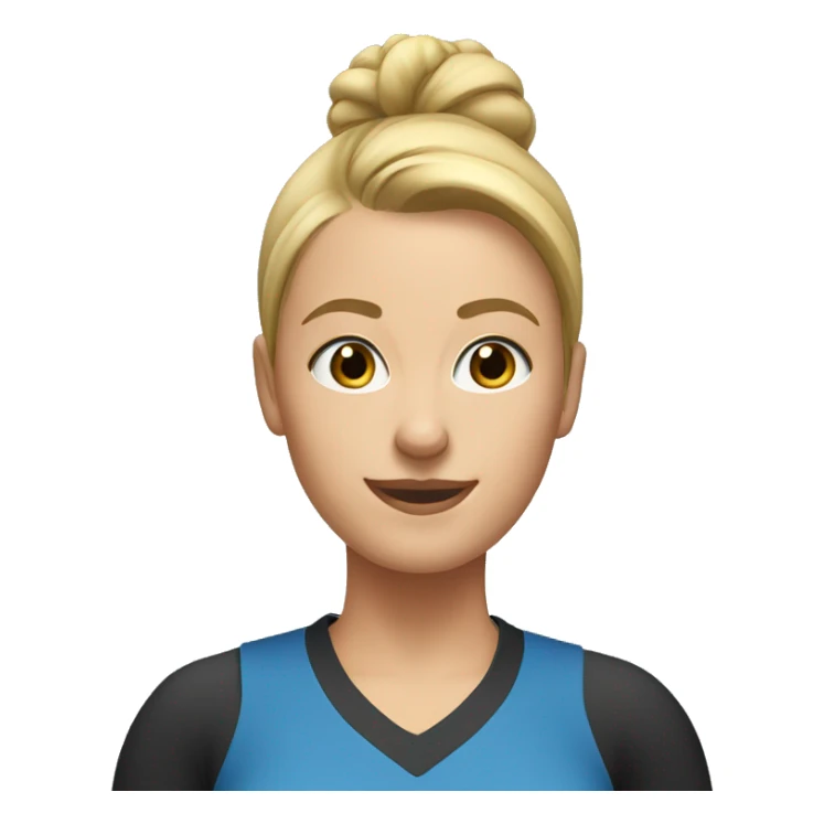 blonde teacher with high bun/ponytail in gym clothes sticker