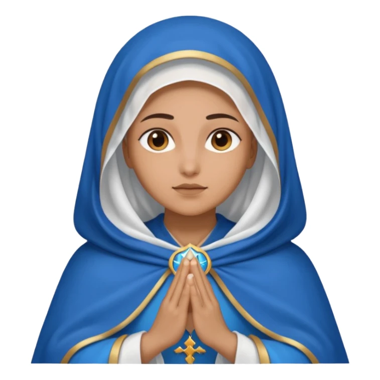 Nossa senhora das graças com AURA, manto azul e vel branco, com mãos postas sticker