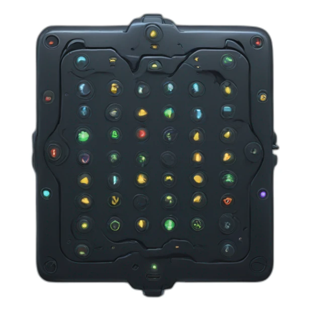futuristic dark Personal Cloaking Device pad with buttons and switchers sticker