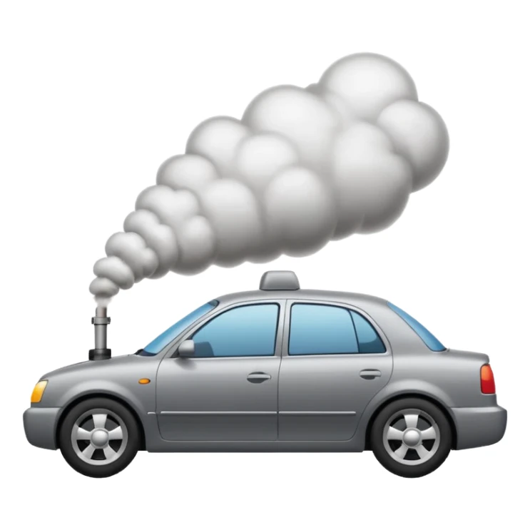 smoke coming out of a car silencer  sticker