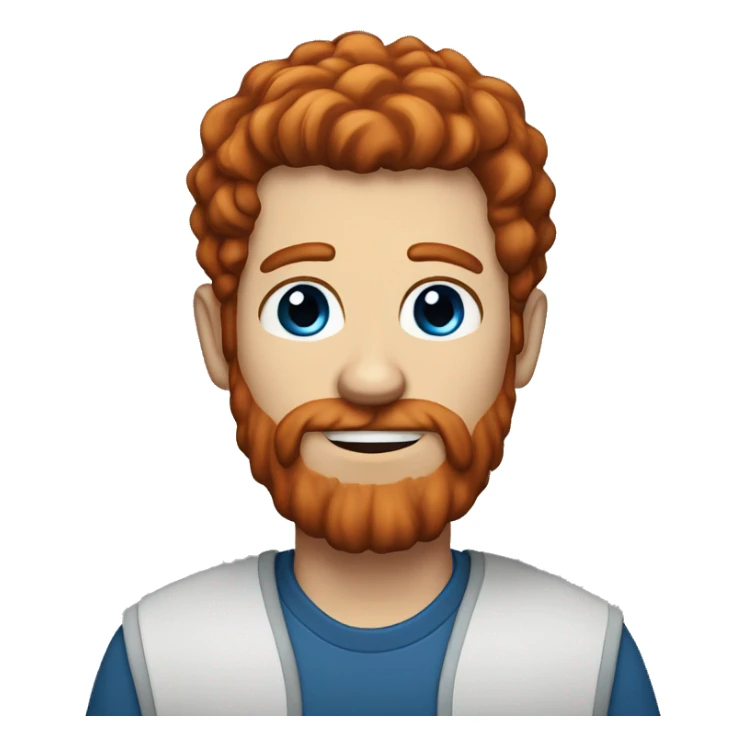 Tall guy with beard, red hair , red beard, and blue eyes sticker