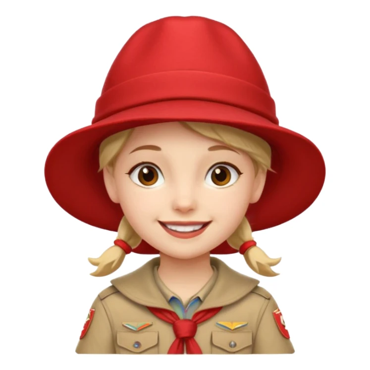 scout girl with red scout hat sticker
