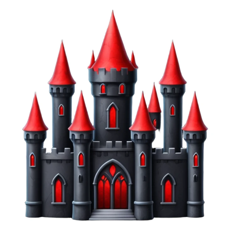 Dark Vampire Castle with the colors red and black sticker