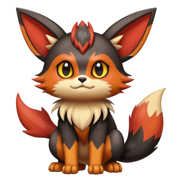 Eevee-Litten-Torracat-Rocruff-fusion-hybrid full body sticker