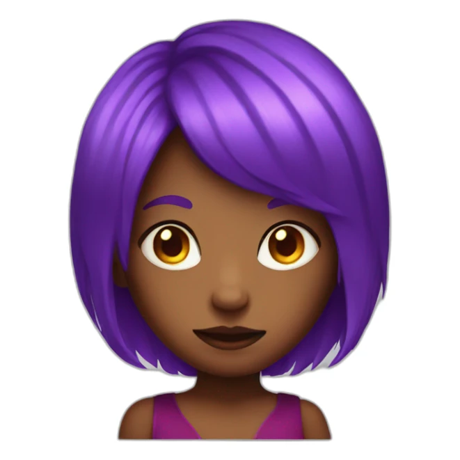 devil girl with purple hair sticker