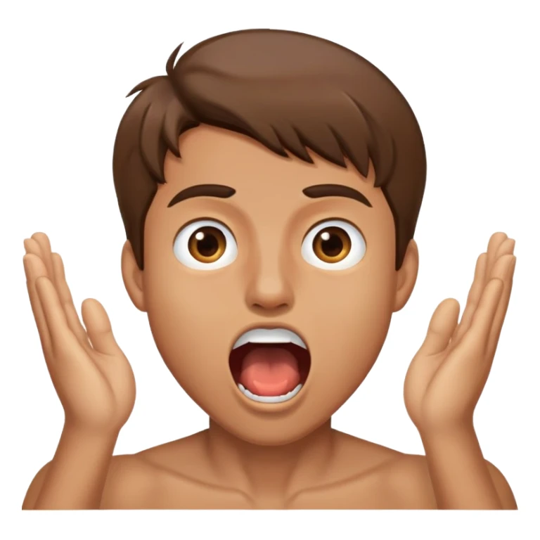 Young man with brown hair opening his mouth extremely wide sticker