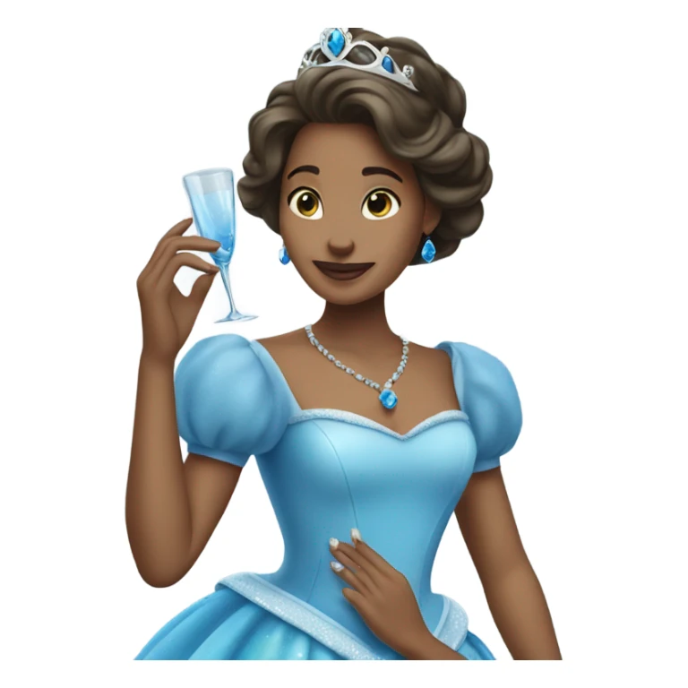 Princess with blue dress and glass slippers sticker