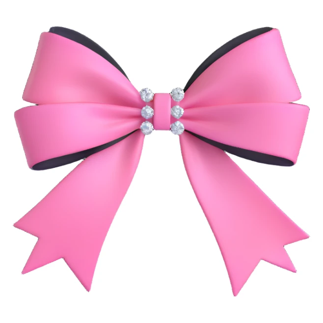 pink bow with sparkling diamond accents sticker