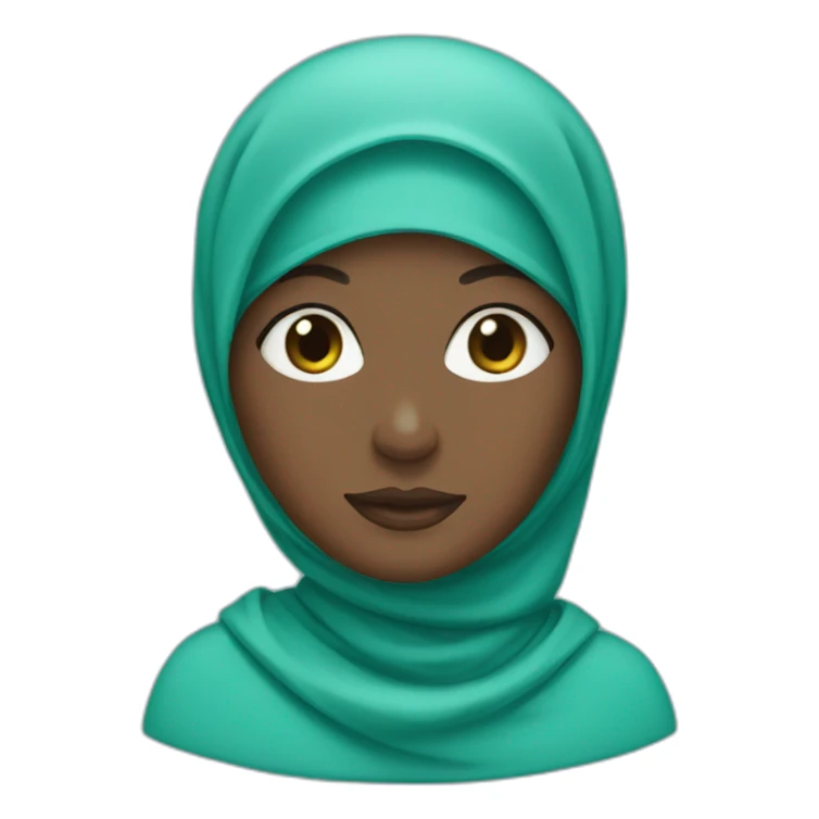 Black woman in turquoise hijab sticker