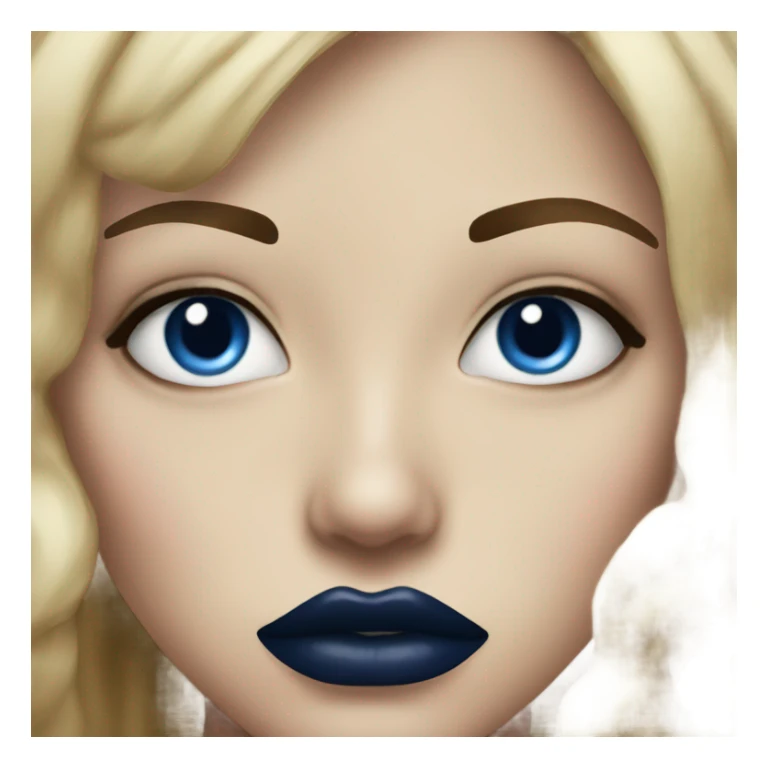 realistic dark blue lips sticker
