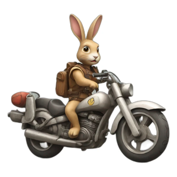 Archaeological rabbit with a motorbike sticker