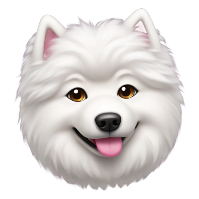 Samoyed dog with a pink knot between the ears sticker
