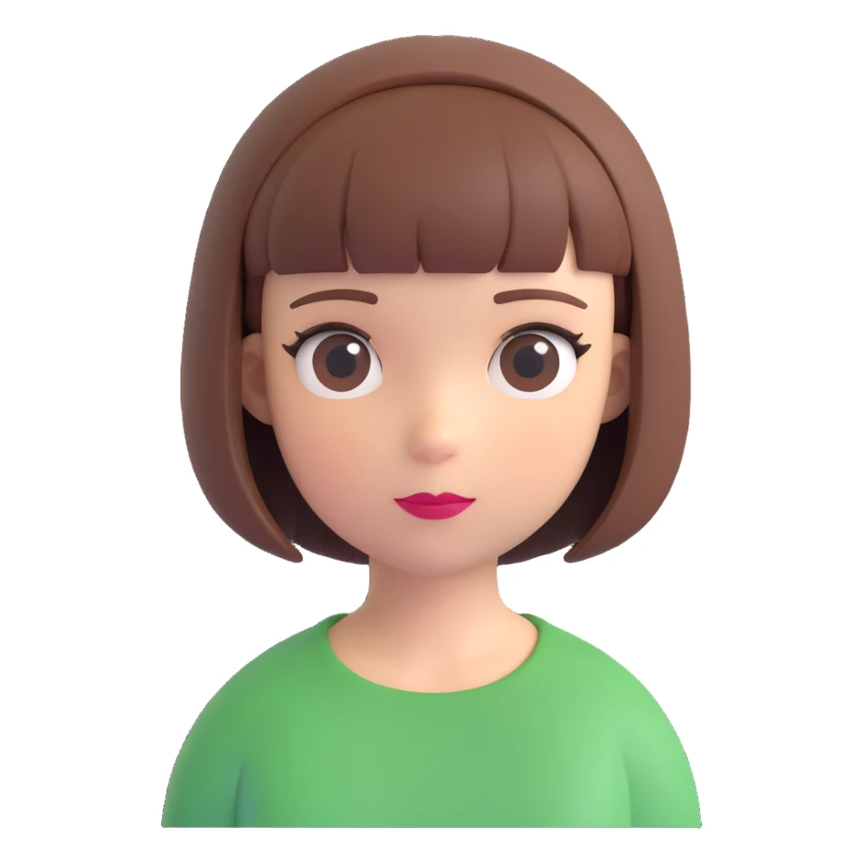 A girl with a bob haircut sticker