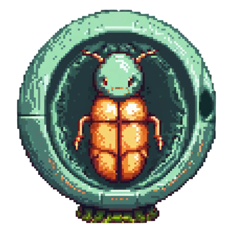 MRI embryo digital fetal small shape in otherworldly bubble, eerie, horror, pupa, crystalis, in-utero, sea-life, crustaceanoid, photorealism sticker