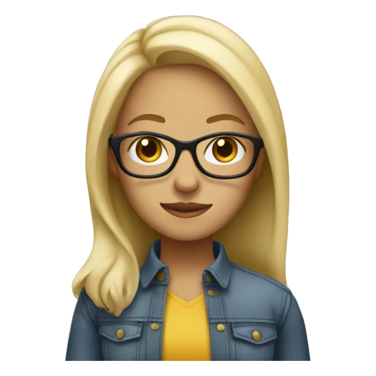 Blonde girl standing with glasses sticker