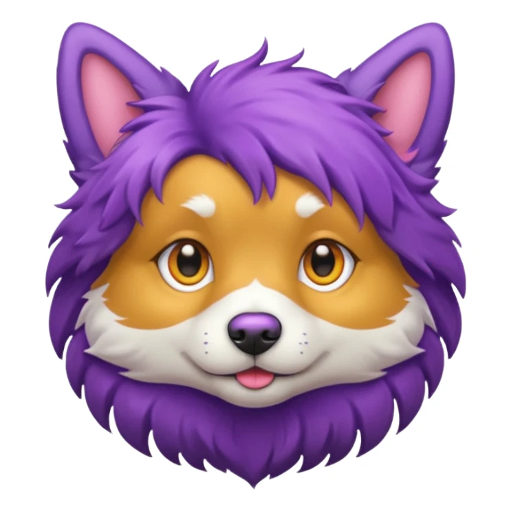 purple haired dog sticker
