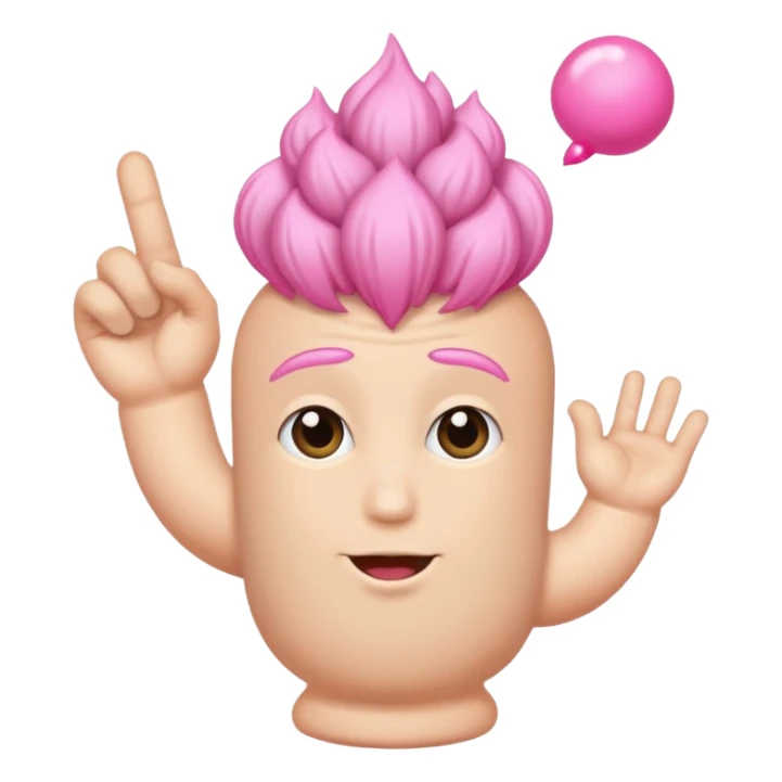 hand on big penis with pink tip and hair balls sticker