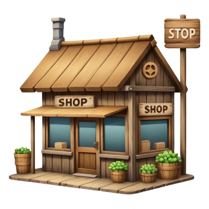 Magic Shop – Small wooden shop with “Shop” sign.
 sticker