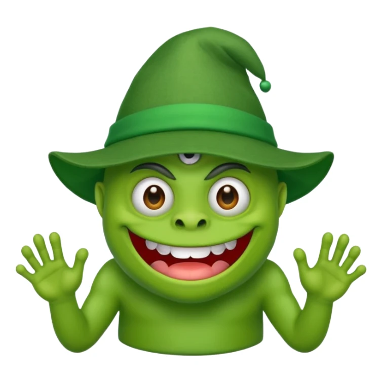 monster with green hat and t shirt sticker