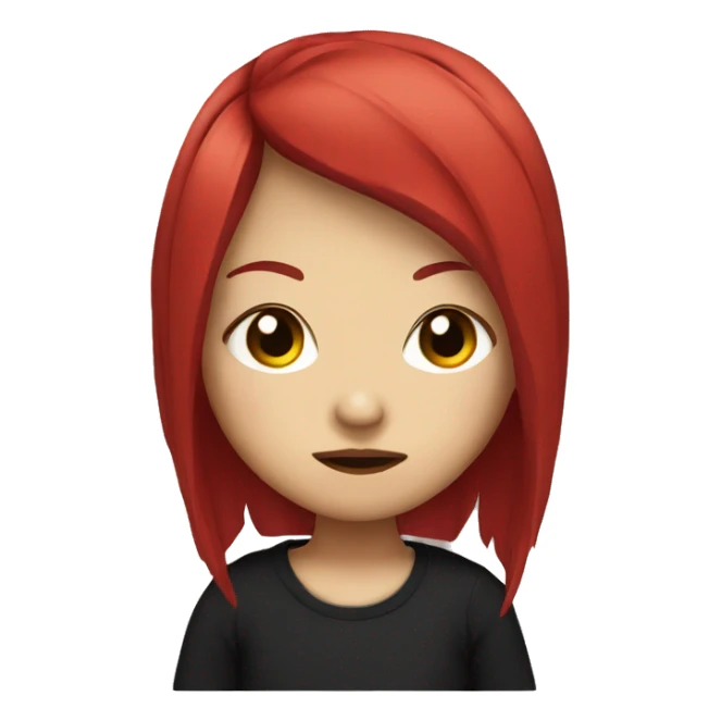 emo asian girl with red hair sticker