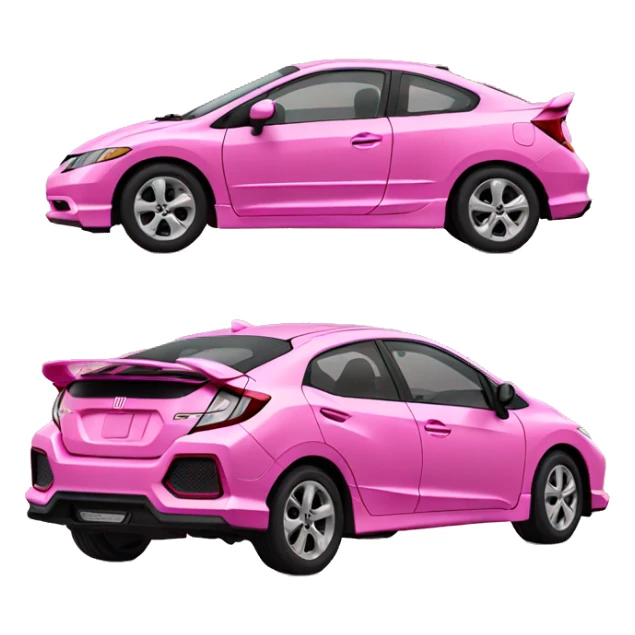 Pink honda civic car sticker