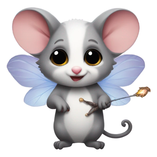 Possum with fairy wings and a wand  sticker