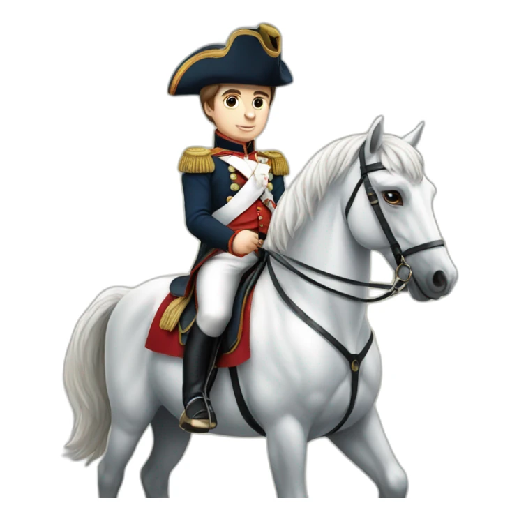 young napoleon on white horse sticker