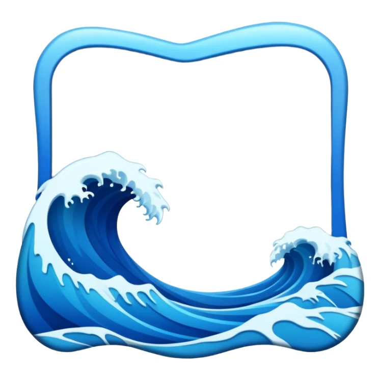 emoji style photo frame shaped like ocean waves sticker