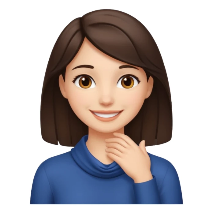 Brunette girl with hand on around neck sticker