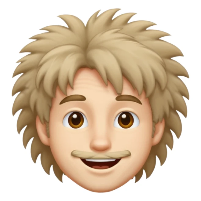 man with furry hair sticker