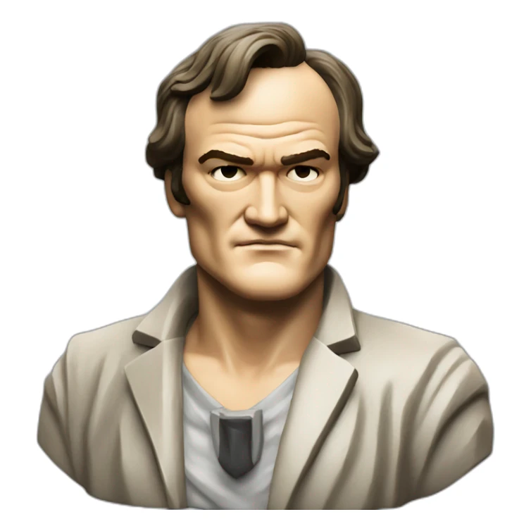 stone statue of quentin tarantino sticker