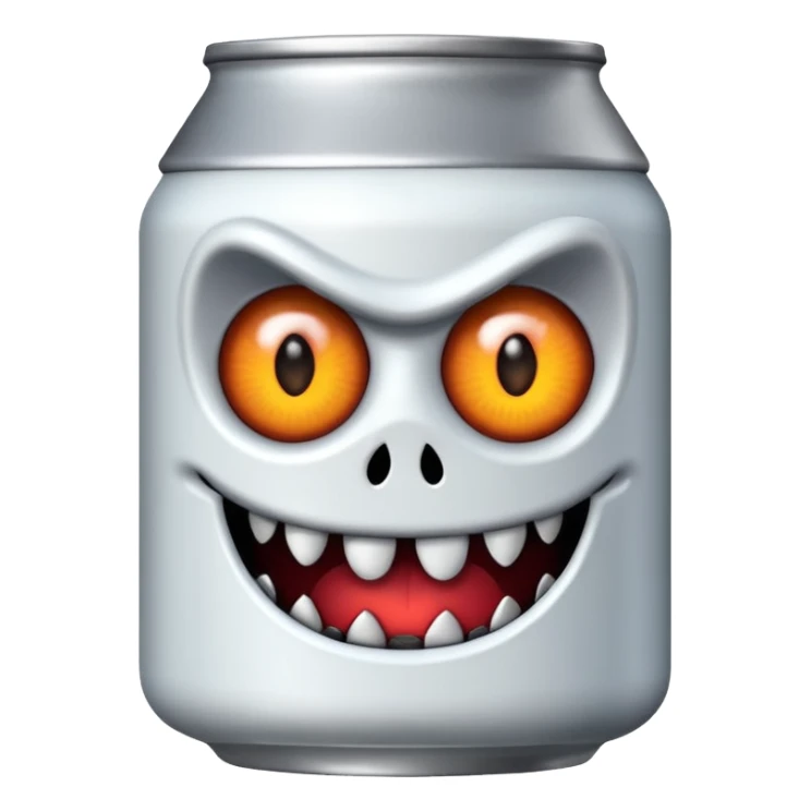 Crea un emoji de una lata de monster blanca sticker